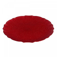 Round Serving Plate Textured Red - Set of 6