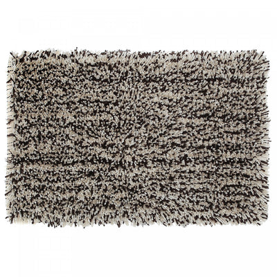 Microfibre Shaggy Bathmat Brown/Beige 20 x 32|Tapis de salle de bain bain en microfibre brun et beige à poil long 20 x 32