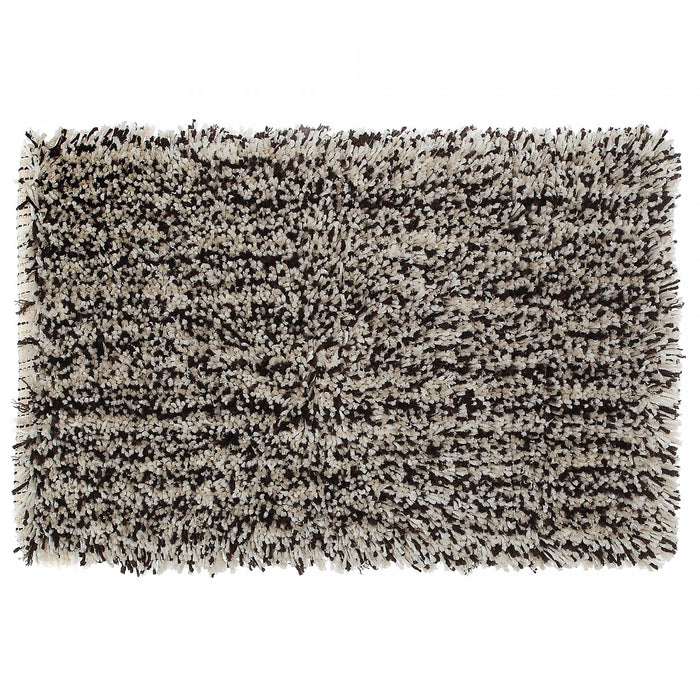Microfibre Shaggy Bathmat Brown/Beige 20 x 32