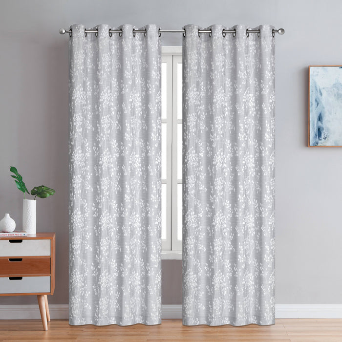 Preston Grommet Pair of Grey Curtain Panels - 54x95