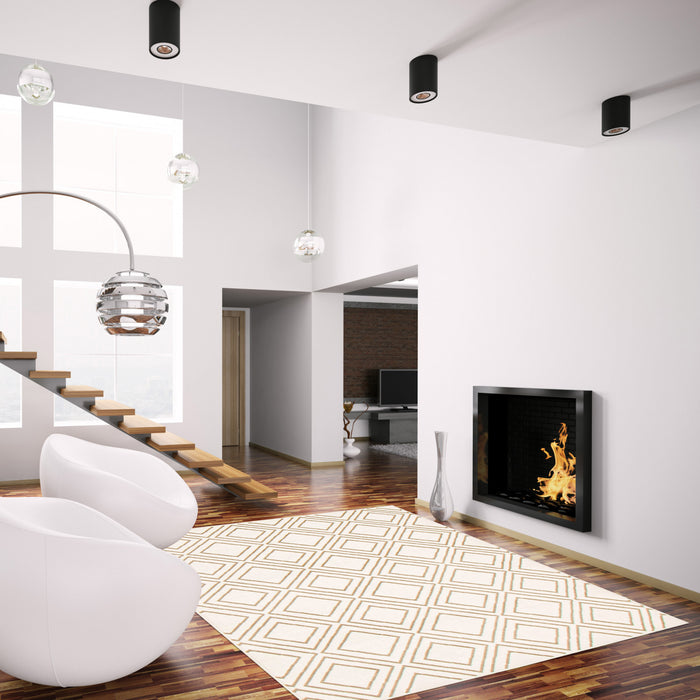 August Geod White-Tan 5'3\" x 7'3\" Area Rug