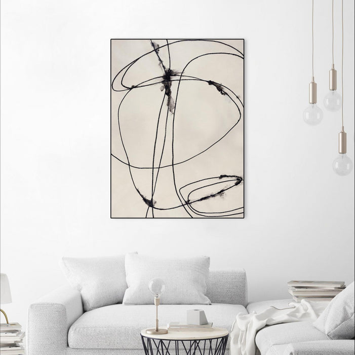 \"Tangled Ties\" Canvas Framed Black 18x24 Wall Art