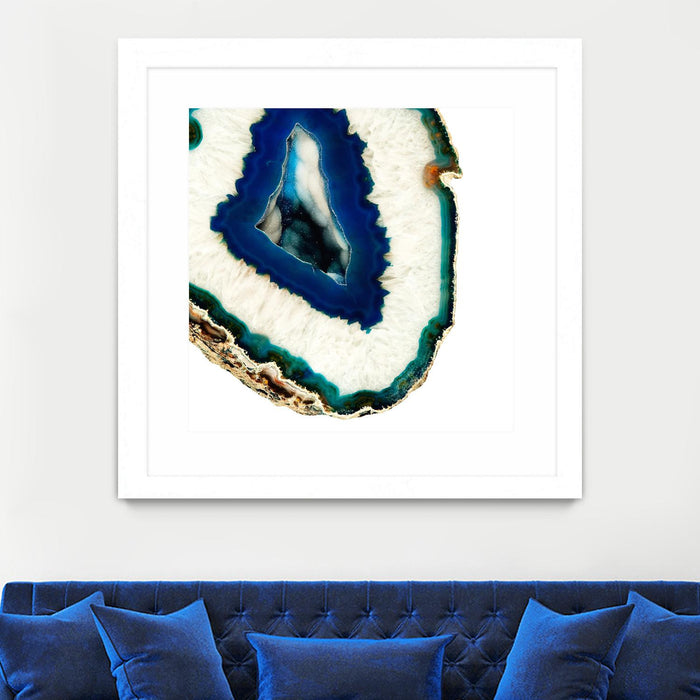 \"Mediterranean Agate A\" Matted and Framed White 30x30 Wall Art