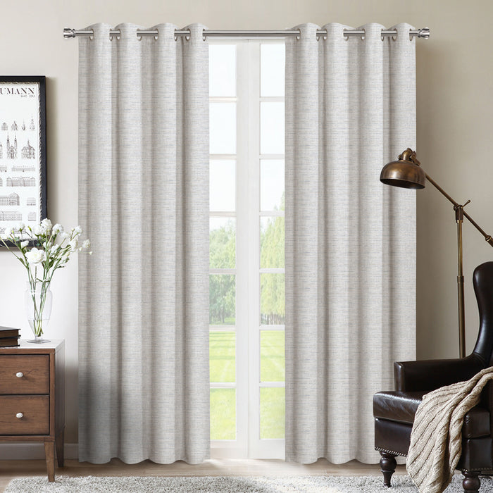 Adams Blackout Grommet Panel (pair) 54x84\" Natural Window Panel 