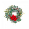 Poinsettia And Pinecone Wreath 13.5\"