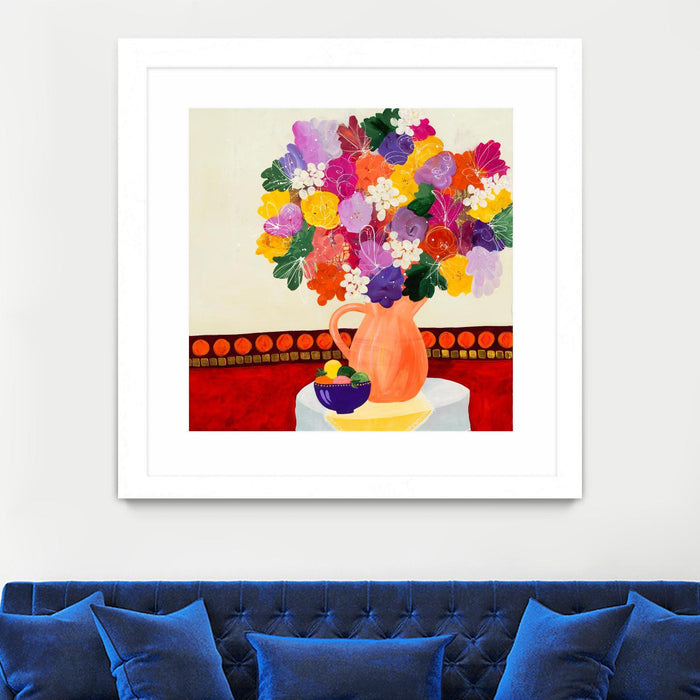 \"Taking In The Love\" Matted and Framed White 36x36 Wall Art