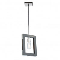 Gatehouse 1-Light Dark Pine and Brushed Nickel Pendant