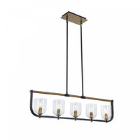 Cheshire Black & Brass 5-Light Island Light