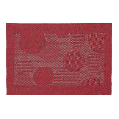 Vinyl Placemat Bubbles Red - Set of 12|Napperon rouge en vinyle à motif de bulles - ensemble de 12