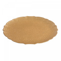 Round Serving Plate Textured Gold 13