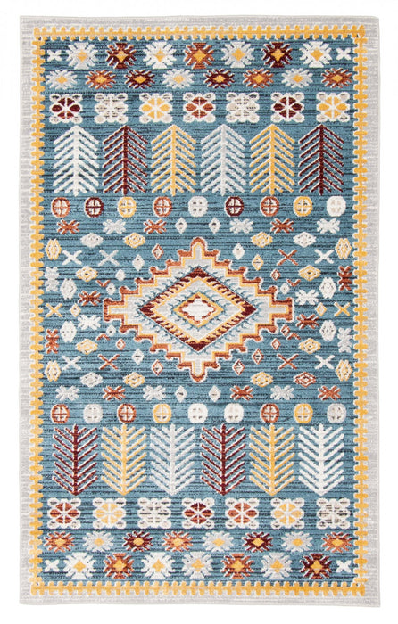 Gypsy Blue Machine Washable Area Rug - 5'0\" x 7'0\"