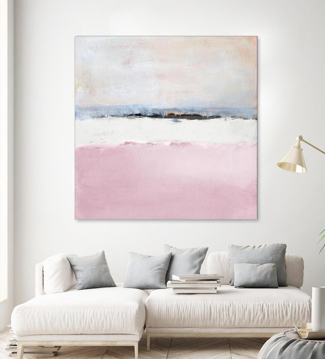 \"Pink Sea Abstract\" Giant Art 54x54 Wall Art