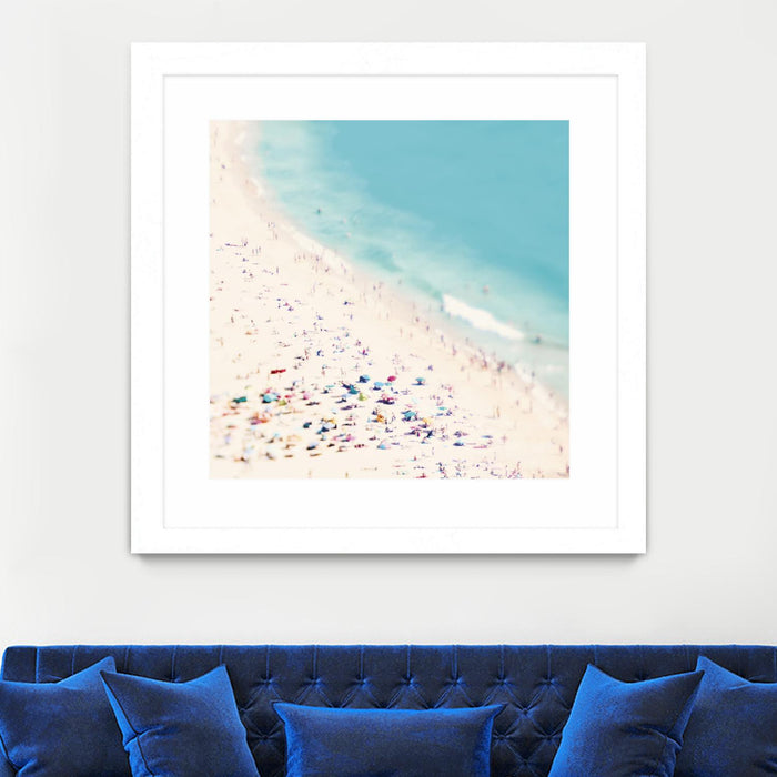\"Beach Love\" Matted and Framed White 36x36 Wall Art