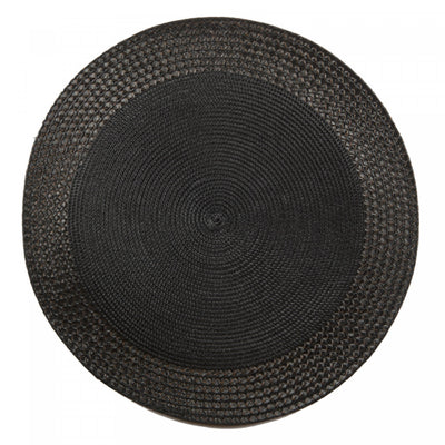 Vinyl Round Placemat with Black Border - Set of 12|Napperon rond en vinyle avec bordure noire - ensemble de 12