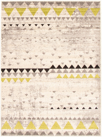 Raja Ivory-Green Area Rug - 5'3" x 7'3"