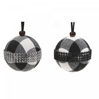 White Buffalo Christmas Ornament with Gems Belt - Set of 12
