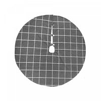 Flannel Tree Skirt with Buttons Grey Checkered Christmas Tree