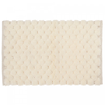 Handwoven Pompom Bathmat Natural 20 x 32 Bathmat|Tapis de salle de bain 20 x 32 de couleur naturelle tissé à la main avec pompon
