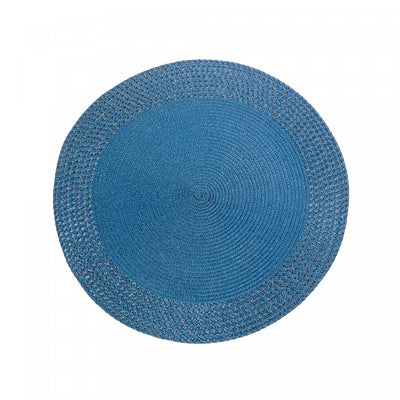 Vinyl Round Placemat with Blue Border - Set of 12|Napperon rond en vinyle avec bordure bleue - ensemble de 12