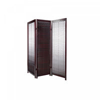 3 Panel Adjustable Wooden Shutter Screen Mahogany