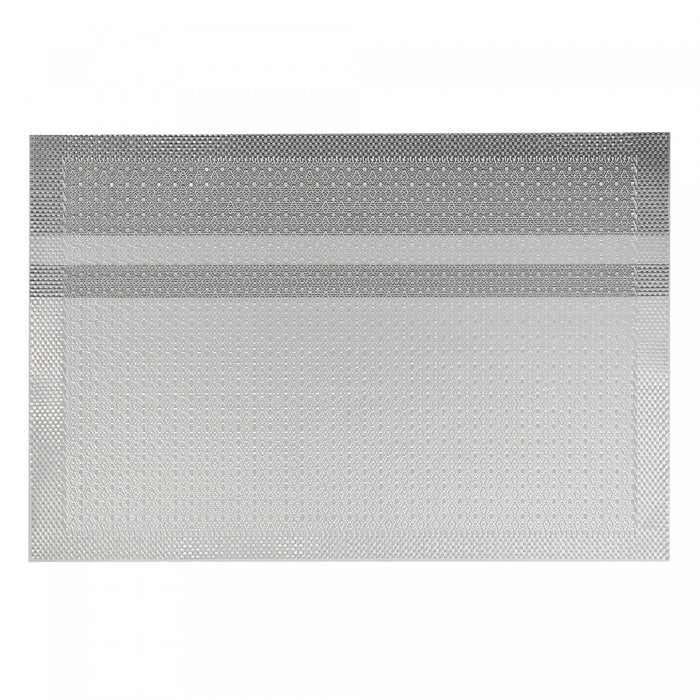 Vinyl Placemat Honeycomb Silver - Set of 12