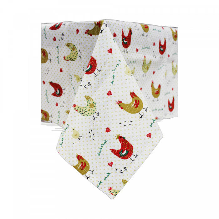 Cotton Tablecloth 60\" Round Farmhouse Chicken Tablecloths