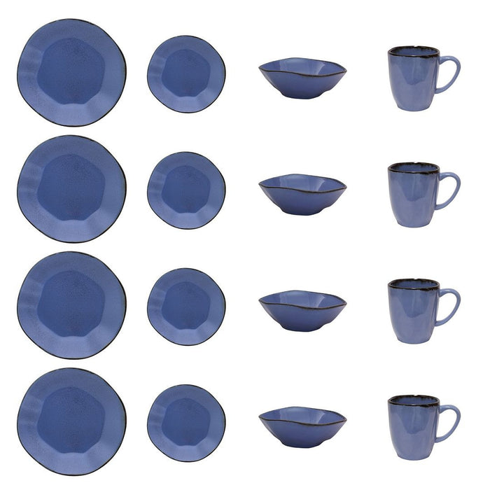 Ryo 16-Piece Dinnerware Set - Blue
