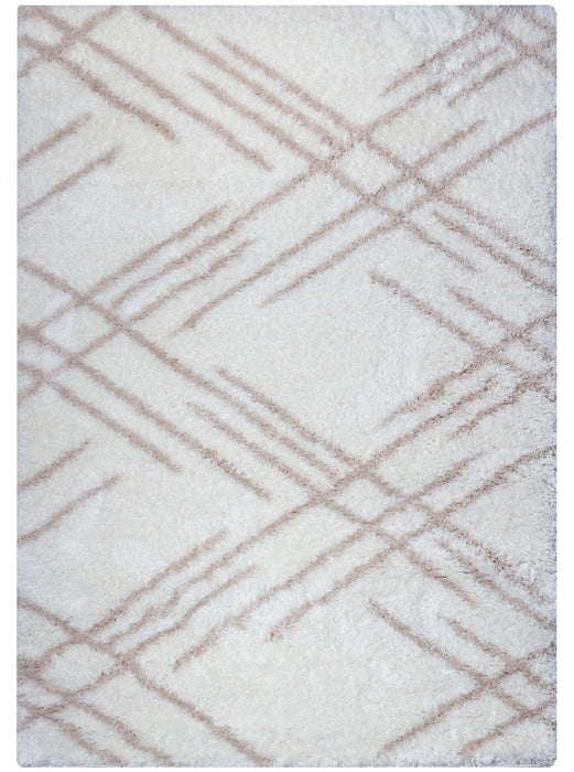Ker Cream Lines 4x6 Area Rug