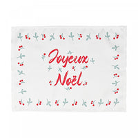 Holly Berries Border Placemat Joyeux Noel - Set of 12