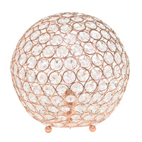 Elegant Designs Elipse 10 Inch Crystal Ball Sequin Table Lamp, Rose Gold