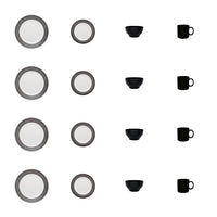 Oxford Actual 16-Piece Dinnerware Set - Black Ivory 