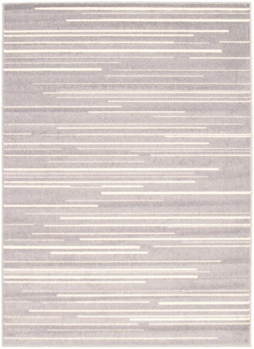 Faith Silver-Cream Area Rug - 5'3\" x 7'3\"