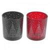 Frosted Glass Tealight Holders Trees - Set of 2 Candle Holder