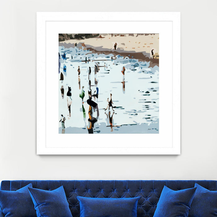 \"Self Reflection\" Matted and Framed White 30x30 Wall Art