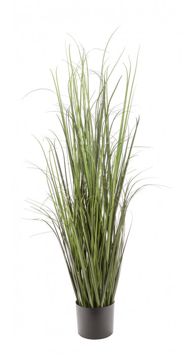 Artificial 47\" Grass Indoor And Outdoor In Black Pot