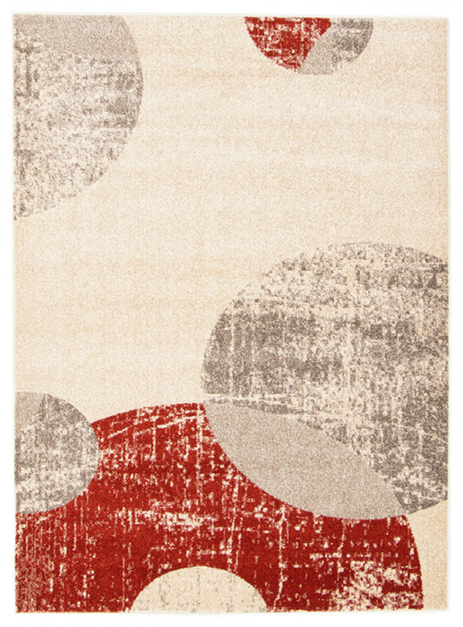 Ellegance Ivory / Red 3'11\" x 5'7\" Area Rug