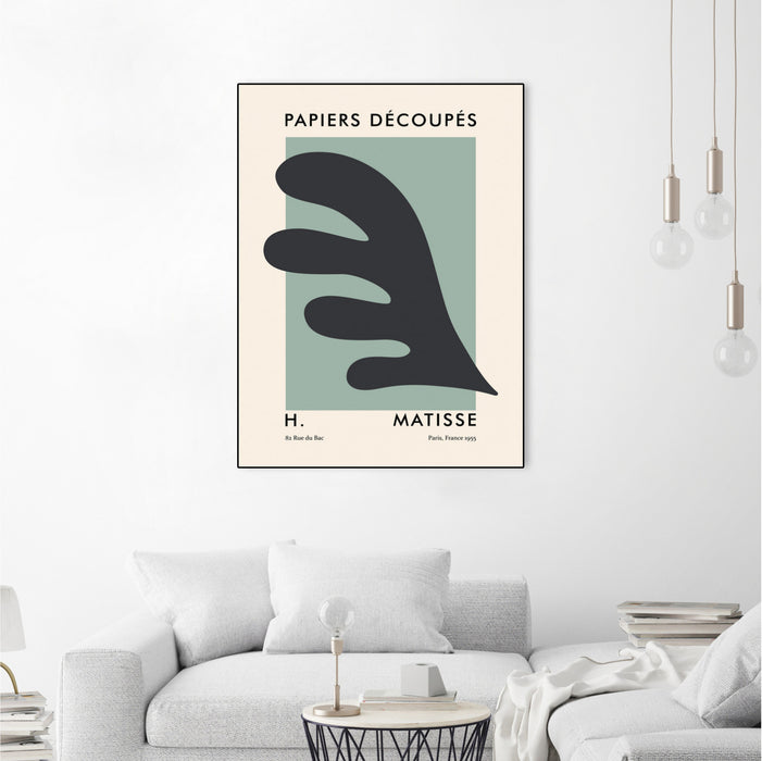 \"Papiers Découpés Vi\" Canvas Framed Black 18x24 Wall Art