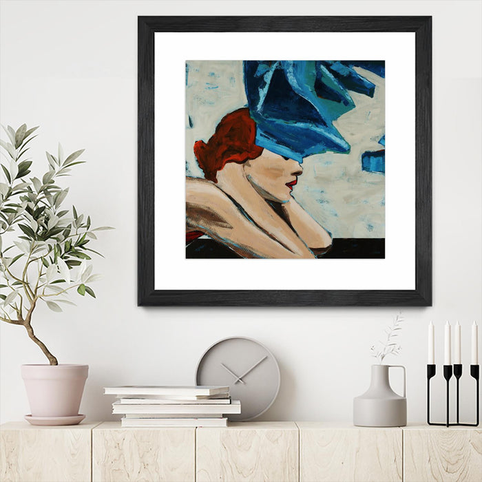 \"On The Rocks\" Matted and Framed Black 36x36 Wall Art