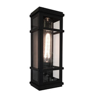 Granger Square 1-Light Black Outdoor Wall Light 
