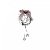Metal Round Tree Ornament Silver - Set of 6 Christmas Ornaments