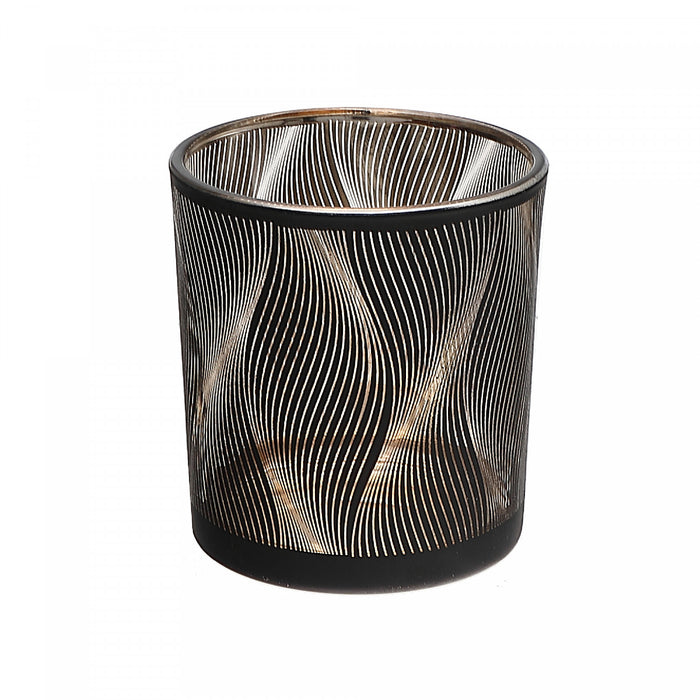 Glass Tealight Holder Waves - Set of 2 Candle Holder