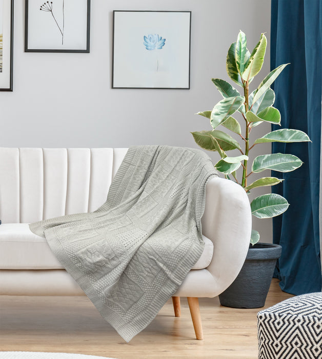 Canturbury Grey Throw Blanket - 50x60