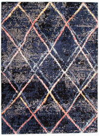 Makondo Abstract Navy Blue Area Rug - 5'3