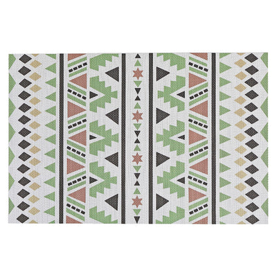 Vinyl Placemat Bohemian Green - Set of 12|Napperon vert en vinyle de style bohème - ensemble de 12