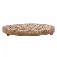 Mango Wood Honeycomb Round Trivet Coaster