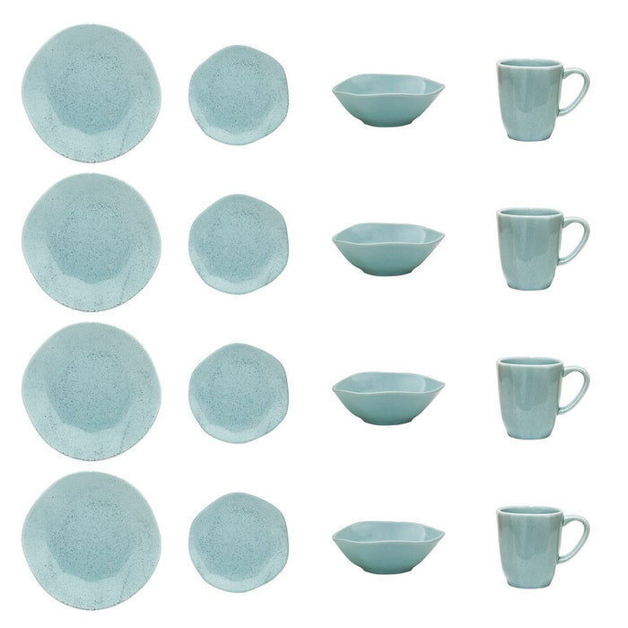 Ryo 16-Piece Dinnerware Set - Aqua