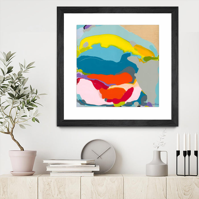 \"Free Falling\" Matted and Framed Black 36x36 Wall Art