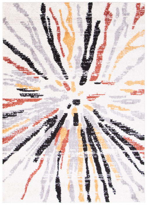 Paloma Sunburst Black, White Area Rug - 8'0\" x 10'0\"