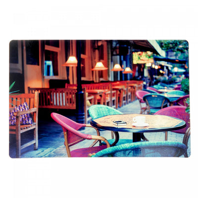 Plastic Placemat European Bistro - Set of 12|Napperon en plastique avec une image d’un bistro européen - ensemble de 12