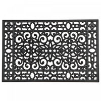 Black Rubber Grill Mat 23 x 36 Floral Floormat